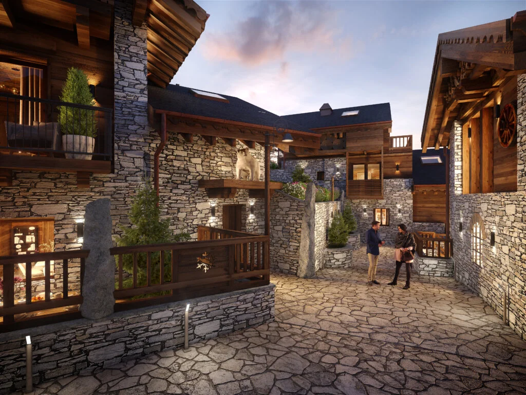 pierre et bois pour ces chalets